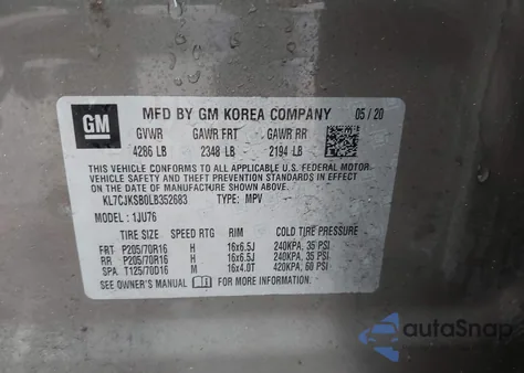 2020 Chevrolet Trax Fwd Ls from USA, damaged, VIN KL7CJKSB0LB352683